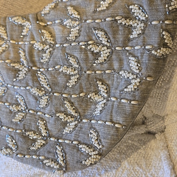 Rachel Zoe stunning large Christmas stocking gray NEW - Picture 2 of 6